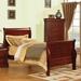 Cherry Twin Sleigh Bed - Transitional, Box Spring Required, Louis Philippe III Collection