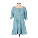 Faithfull the Brand Casual Dress - A-Line: Blue Print Dresses - Women's Size 4