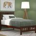 Contemporary Wood Twin Bed with Footboard in Walnut