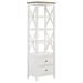 Coaster Furniture Angela 4-shelf Wooden Media Tower with Drawers Brown and White - 22.00'' x 16.50'' x 72.00''