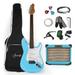 Fojill 6-String Electric Guitar Set Amplifier Kit Pick &Capo Effect Tuner Strap Blue