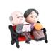 Park Bench Grandpa Grandma Model Flexible And Vivid. To Decorate Fish Tanks Gray Purple