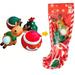 Christmas Dog Chew Toys for Puppy Xmas Gifts Santa Puppy Toys for Teething Small Dogs Puppy Chew Toys with Rope Toys Treat Ball and Squeaky Dog Toys