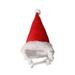 Qisuw Kawaii Christmas Hat Hamster Santa Cap with White Pompom Adjustable Xmas Headgear Ferret Rabbit Small Accessories