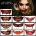 2023 New Halloween Prank Makeup Temporary 12PCS Halloween Clown Horror Mouth Stickers Removable And Realistic Temporary Kit Halloween Makeup Props (10pcsï¼‰