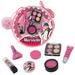 Miraculous Ladybug 10-in-1 Marinette Kids Makeup Set with Nail Polish Lipstick Pressed Powder Palette Lip Gloss Hair Chalk Make-up Sponge Compressed Towel Sticker and Pom-pom Wyncor