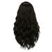 FRCOLOR Centre Parting Long Curly Wig Realistic Fiber Fluffy Wig Cover Fashion Hairdressing Tools for Girls Women Dark Brown