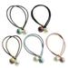 HOMEMAXS 5pcs Pearl Hair Tie Rubber Band Hair Ring Ponytail Holder for Woman Girl Lady (Black Gray Pink Light Blue Light Coffee Each Color Has 1pcs)