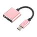 USB Type C to 3.5mm Audio Adapter Cable 2 In 1 Type-C to 3.5mm Jack Stereo Headphone Mic Adapter Aux Converter Charging Adapter for Pixel 2/2 XL/ Huawei/ HTC U11/ Pro and More (Rose Gold)