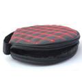 HOMEMAXS Portable Round Zippered Car/Home 20 CD DVD VCD Disc Holder Wallet Storage Bag Case Organizer (Black+Red)