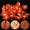 VerPetridure Thanksgiving Maple Leaves String Lights 6.5Ft 10 LED Fall Garland Lights Battery Operated Thanksgiving Decorative String Lights for Indoor Outdoor Thanksgiving Decor Party Supplies