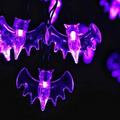 Stiwee Gift Supply Bat String Light 20 LEDs 9.84ft Battery Operated Decorative String Lights Indoor Outdoor String Lights With Bats Pendants