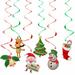 Xmas Hanging Swirl Decorations Kit/ Ceiling Swirl Decora Christmas Tree Snowman