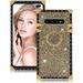 for Galaxy S10E Square Glitter Case Bling Diamond Sparkle Glitter with Ring Holder Kickstand Case for Samsung Galaxy S10E Case with TPU Bumper Shockproof Case for Galaxy S10E Gold