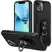 Designed for iPhone 13 Mini Case for 13 Mini [Military Grade Shockproof] with Ring Stand Shockproof Case for 13 Mini Case-Black