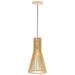 SAFAVIEH Sonjay Natural Wood Pendant Light with Natural Wood Shade