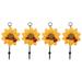 4pcs Resin Hooks Daisy Decorative Hooks Wall Hooks Wall Hangers Hanging Wall Mounted Key Hook for Home Restaurant (Yellow)