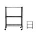 MYXIO Wire Shelving Unit 3 Tier Metal Shelves for Storage 23L x 13W x 32H Storage Rack-Strong Steel Storage Shelving on Wheels for Small Places (Black)