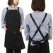 Canvas Apron Kitchen Cooking Carpenters Machinists Working Uniform with Crossed Back Straps