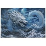 Dreamtimes Beautiful White Dragon Puzzles for Adults and Kids 500 Pieces Wooden Jigsaw Puzzles Happy Family Games Ideal Christmas New Year Gifts