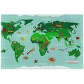 1000 Pieces Animals World Map Wooden Jigsaw Puzzles 29.5 x 19.7 Intellectual Entertainment Educational Puzzles Fun Game for Family Children and Adults