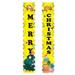 LSLJS Christmas Banner for Front Door - 70.9 x11.8 Pongee Cute Gnome Santa Pattern Couplet Colorful Hanging Flag with LED Night Light Xmas Holiday Porch Sign Garage Door Banner Christmas Decorations