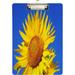 Hyjoy Clipboard Sunflower Blossom Letter Size Clipboards Refillable A4 Standard Size Hardboard with Clip PVC Board for Office Worker Coach School