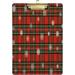 Dreamtimes Stewart Royal Modern Tartan with Snowflakes 12.5 x9 Clipboard Acrylic Fashion Letter A4 Size Clipboards with Metal Clip for Office School -12.5x9in