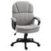 BULYAXIA Massage Office Chair with 2 Vibration Points USB Power Height Adjustable Computer Chair Comfy Desk Chair Gray