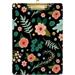 Hyjoy Flowers Leaves Clipboard Acrylic Writing Boards Black Spots A4 Letter Size Clipboards for Students Women Man Kids Low Profile Clip Standard Size 12.5 x 9 Sliver