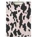 Hyjoy Cow Print Black Pink Clipboard - Durable Clipboards with Low Profile Metal Clip for Nurses School Office A4 Size 9 x 12.5 Acrylic Clip Boards