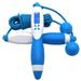 Electronic Counting Jump Rope Skipping Rope Fitness Workout Weight Bearing Sports Accessories for Gym Training Game (White + Blue)