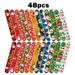 48pcs Christmas Slap Bracelets Christmas Classroom Gifts Xmas Slap Wristbands For Kids Girls Boys Christmas Party Favors Stocking Stuffers Gifts