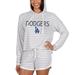 Women's Concepts Sport Cream Los Angeles Dodgers Visibility Long Sleeve Hoodie T-Shirt & Shorts Set