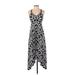 INC International Concepts Casual Dress - Midi: Black Zebra Print Dresses - Women's Size X-Small