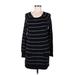 Caslon Casual Dress - Shift Scoop Neck Long sleeves: Black Color Block Dresses - Women's Size Medium