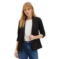 Women's Dorothy Perkins Womens/Ladies Petite Ruched Blazer - Black - Size: 14