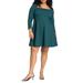 Plus Size Women's Square Neck Mini Dress by ELOQUII in Pondersoa Pine (Size 26)
