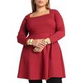 Plus Size Women's Square Neck Mini Dress by ELOQUII in Biking Red (Size 24)