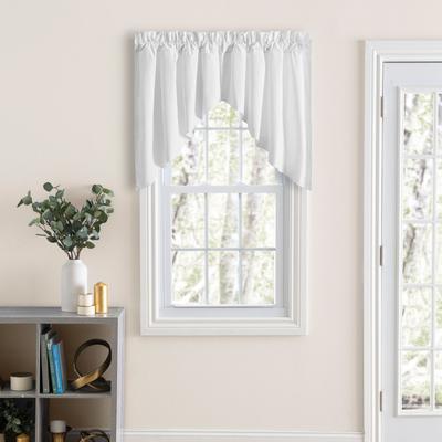 Wide Width Classic Tailored Curtain Lined Swag by Ellis Curtains in White (Size 84" W 45" L)