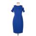 Calvin Klein Cocktail Dress - Sheath: Blue Solid Dresses - Women's Size 6