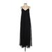 Express Casual Dress - A-Line Plunge Sleeveless: Black Print Dresses - Women's Size X-Small