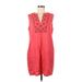 J.Crew Casual Dress - Shift V Neck Sleeveless: Red Print Dresses - Women's Size Medium