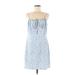 The Frock NYC Casual Dress: Blue Floral Motif Dresses - Women's Size Medium