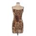 PUBLIK Casual Dress - Mini: Brown Leopard Print Dresses - Women's Size Medium