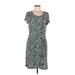 Dana Buchman Casual Dress - Sheath: Green Chevron/Herringbone Dresses - Women's Size Medium