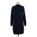 Banana Republic Casual Dress - Sweater Dress Mock 3/4 sleeves: Blue Solid Dresses - Women's Size X-Small