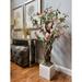 Creative Displays, Inc. 4.5' Faux Cherry Blossom Tree in Fiberstone Pot Fiberstone/Polysilk, Wood in Red/White | 54 H x 35 W x 27 D in | Wayfair