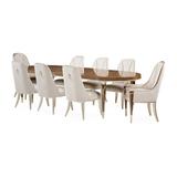 Michael Amini Villa Cherie 9-piece Dining Room Set - Hazelnut Wood/Upholstered in Brown | 30.5 H in | Wayfair N9008000DRS9-410