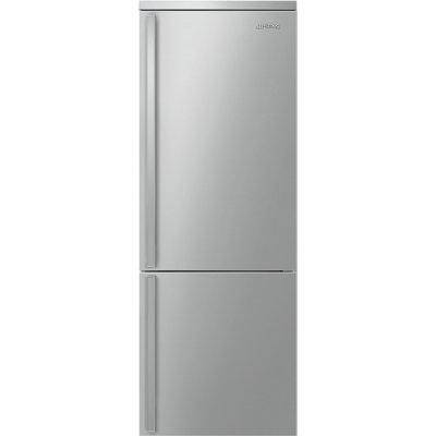 SMEG Portofino 27.7" Bottom Freezer Refrigerator 16.26 cu. ft, Stainless Steel in Gray | 76.9 H x 27.7 W x 29.5 D in | Wayfair FA490URX